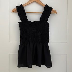 Womens Cropped Tank with Ruffled Straps